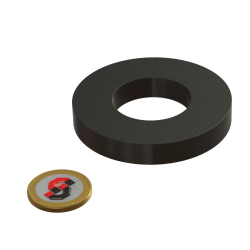 Ferrite magnet : 65mm OD - 32mm ID x 10mm T ring - Supreme Magnets
