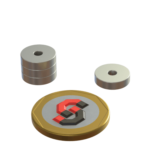 N52 Neodymium magnet ring : 12mm OD x 3mm ID x 3mm T - Supreme Magnets