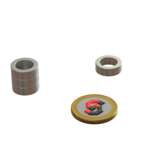 N52 Neodymium magnet ring : 15mm OD x 10mm ID x 5mm T - The Quaint Magnet Shop
