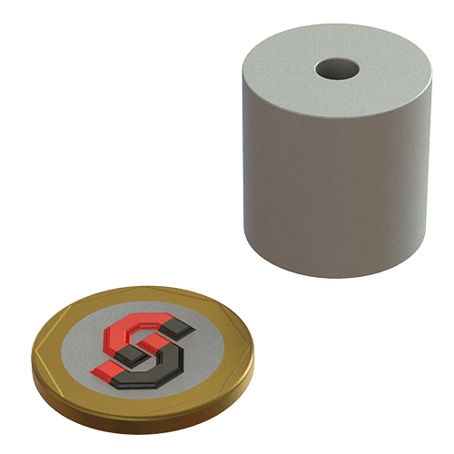 Samarium Cobalt magnet : 22mm OD - 5mm ID x 22mm T ring - Supreme Magnets