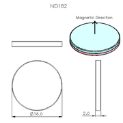 N52 Neodymium magnet disc: 18mm OD x 2mm T