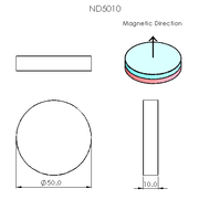 N52 Neodymium magnet disc : 50mm OD x 10mm T