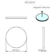 N35 Neodymium magnet disc : 150mm OD x 10mm H - The Quaint Magnet Shop of Supreme Magnets