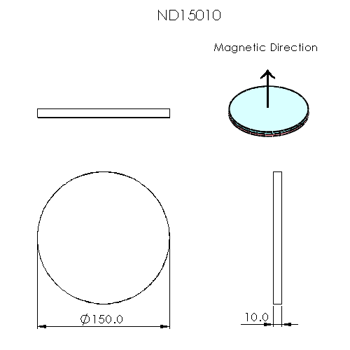 N35 Neodymium magnet disc : 150mm OD x 10mm H - The Quaint Magnet Shop of Supreme Magnets