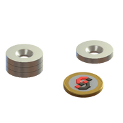 N45SH Neodymium countersunk ring magnet : 25mm OD x 13mm large ID x 7mm small ID x 6mm H - The Quaint Magnet Shop of Supreme Magnets