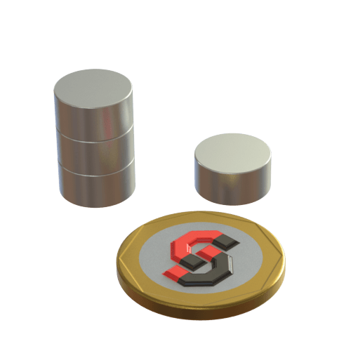 N48SH Neodymium magnet disc : 12mm OD x 6mm H - The Quaint Magnet Shop