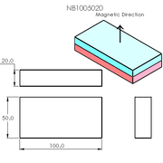 N52 Neodymium magnet block : 100mm L x 50mm W x 20mm H - The Quaint Magnet Shop of Supreme Magnets