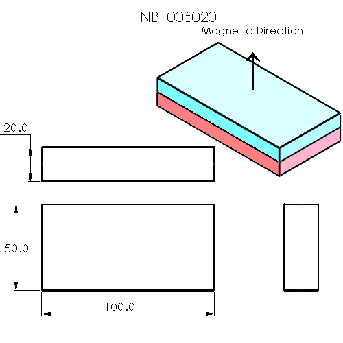 N52 Neodymium magnet block : 100mm L x 50mm W x 20mm H - The Quaint Magnet Shop of Supreme Magnets