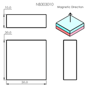 N52 Neodymium magnet block : 30mm L x 30mm W x 10mm H - The Quaint Magnet Shop of Supreme Magnets