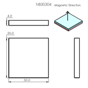 N52 Neodymium magnet block : 30mm L x 30mm W x 4mm H - The Quaint Magnet Shop of Supreme Magnets