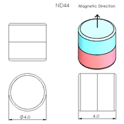 N52 Neodymium magnet cylinder : 4mm OD x 4mm H - The Quaint Magnet Shop of Supreme Magnets