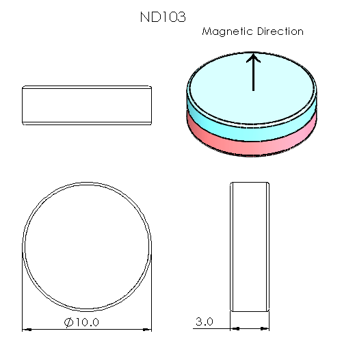 N52 Neodymium magnet disc : 10mm OD x 3mm H - The Quaint Magnet Shop of Supreme Magnets
