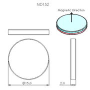 N52 Neodymium magnet disc : 15mm OD x 2mm H - The Quaint Magnet Shop of Supreme Magnets