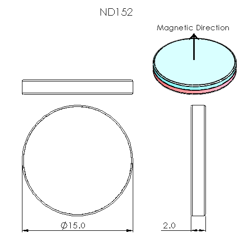 N52 Neodymium magnet disc : 15mm OD x 2mm H - The Quaint Magnet Shop of Supreme Magnets