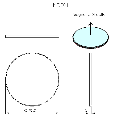 N52 Neodymium magnet disc : 20mm OD x 1mm H - The Quaint Magnet Shop of Supreme Magnets