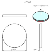 N52 Neodymium magnet disc : 20mm OD x 2mm H - The Quaint Magnet Shop of Supreme Magnets