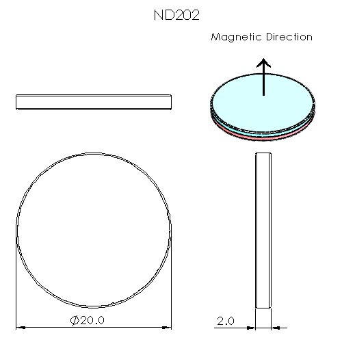 N52 Neodymium magnet disc : 20mm OD x 2mm H - The Quaint Magnet Shop of Supreme Magnets