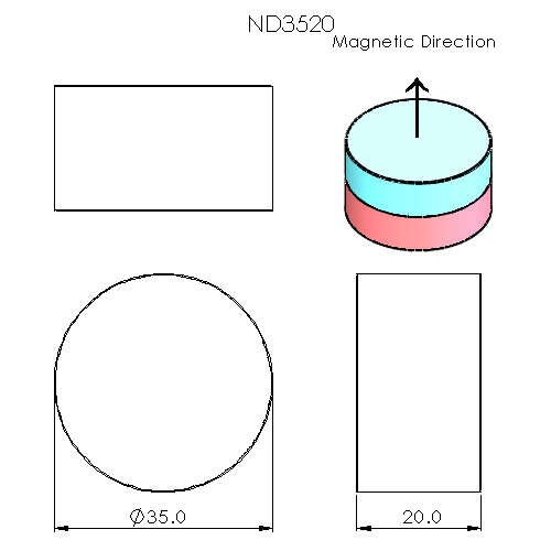 N52 Neodymium magnet disc : 35mm OD x 20mm H - The Quaint Magnet Shop of Supreme Magnets