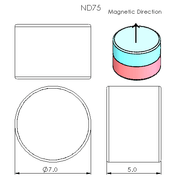 N52 Neodymium magnet disc Epoxy : 7mm OD x 5mm H - The Quaint Magnet Shop of Supreme Magnets