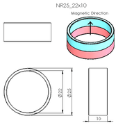 N52 Neodymium Magnet Epoxy Coat Ring 25mm OD x22mm IDx10mm H - The Quaint Magnet Shop of Supreme Magnets