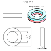 N52 Neodymium Magnet Ring 12mm OD x 7mm ID x 3mm H - The Quaint Magnet Shop of Supreme Magnets