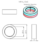 N52 Neodymium Magnet Ring 15mm OD x 10mm ID x 5mm H - The Quaint Magnet Shop of Supreme Magnets