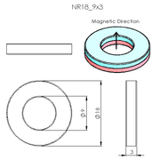 N52 Neodymium Magnet Ring 18mm OD x 9mm ID x 3mm H - The Quaint Magnet Shop of Supreme Magnets