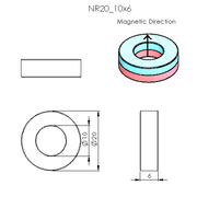 N52 Neodymium Magnet Ring 20mm OD x 10mm ID x 6mm H - The Quaint Magnet Shop of Supreme Magnets