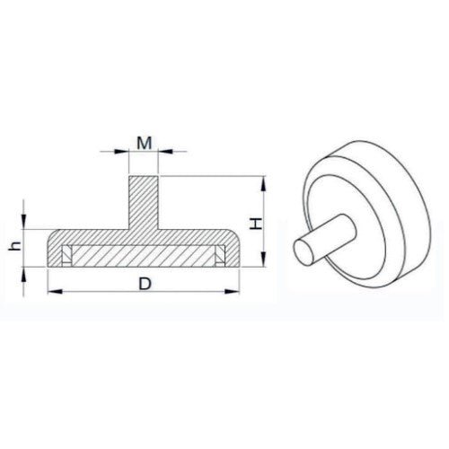Falcon Claw NC Series Supreme Round Base Neodymium Pot Magnet with Bolt - Supreme Magnets