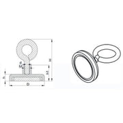 Falcon Claw NF Series Supreme Round Base Neodymium Pot Magnet with Eye-Bolt - Supreme Magnets