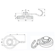 Falcon Claw NG Series Supreme Round Base Neodymium Pot Magnet with Swivel Hook - Supreme Magnets