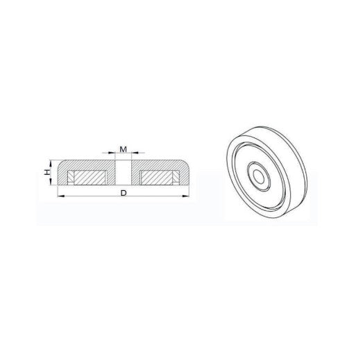 Falcon Claw NH Series Supreme Round Base Neodymium Pot Magnet with Tapped Thru Hole - Supreme Magnets