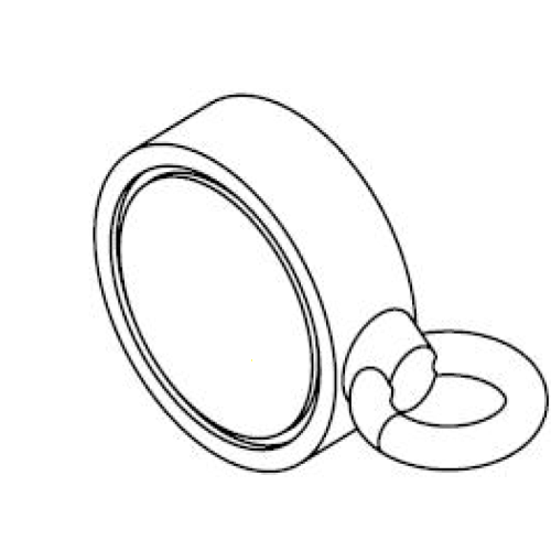 Falcon Claw NP1 Series Round Base Neodymium Fishing Magnet with 1 hanging point c/w Eye-Bolt - Supreme Magnets