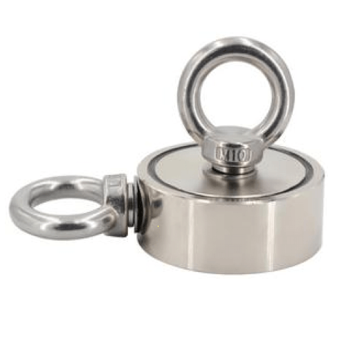 Falcon Claw NP2 series Round Base Neodymium Fishing Magnet with 2 hanging points c/w Eye-Bolt - Supreme Magnets