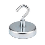 FC Series Ferrite Round Base Pot Magnet with Hook - Supreme Magnets