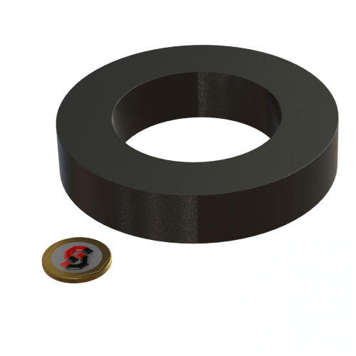 Ferrite magnet : 100mm OD - 60mm ID x 20mm T ring - Supreme Magnets