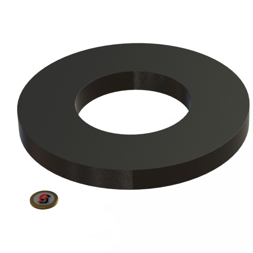 Ferrite magnet : 200mm OD - 100mm ID x 20mm T ring - Supreme Magnets