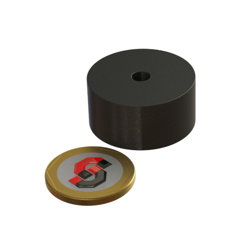 Ferrite magnet : 31mm OD - 5.3mm ID x 15mm T ring - Supreme Magnets