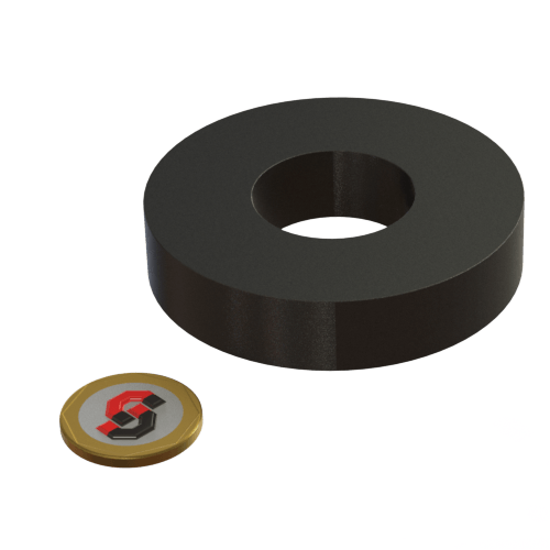 Ferrite magnet : 70mm OD - 30mm ID x 15mm T ring - Supreme Magnets