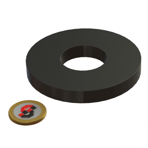 Ferrite magnet : 80mm OD - 32mm ID x 10mm T ring - Supreme Magnets