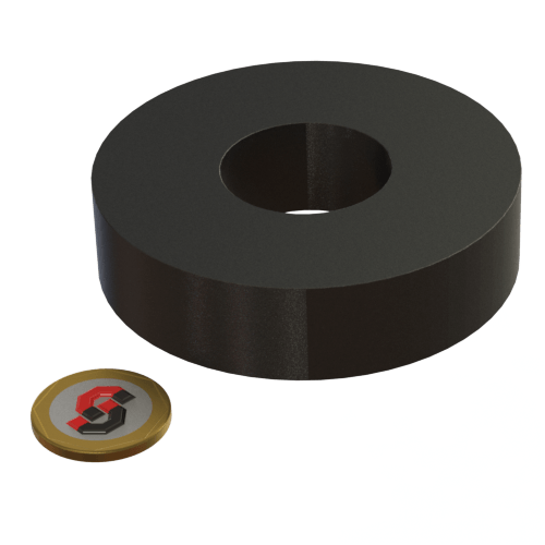 Ferrite magnet : 80mm OD - 32mm ID x 20mm T ring - Supreme Magnets