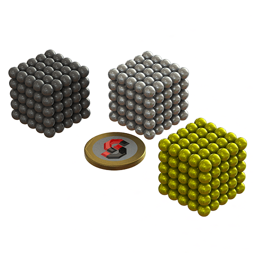 N35 Neodymium magnet sphere black-silver-gold : 5mm D - Supreme Magnets