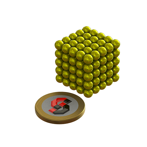 N35 Neodymium magnet sphere gold : 5mm D - Supreme Magnets
