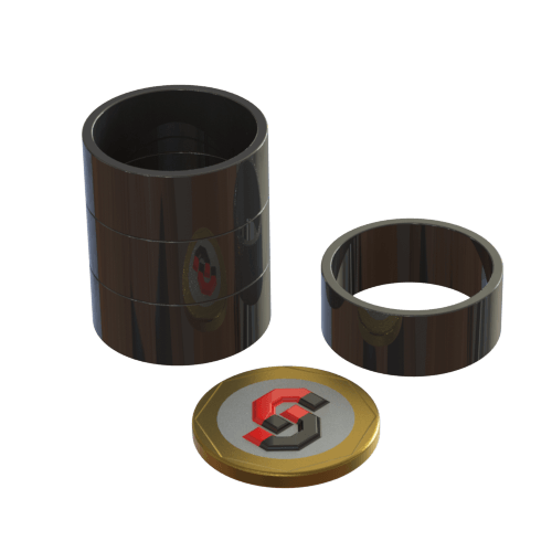 N52 Neodymium magnet black epoxy coated ring : 25mm OD x 22mm ID x 10mm T - Supreme Magnets