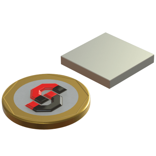 N52 Neodymium magnet block : 20mm L x 20mm W x 3mm T - Supreme Magnets