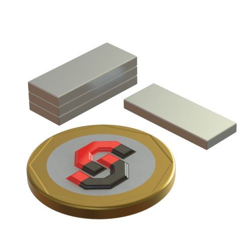 N52 Neodymium magnet block : 20mm L x 8mm W x 2mm H - The Quaint Magnet Shop