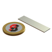 N52 Neodymium magnet block : 40mm L x 10mm W x 1mm T - Supreme Magnets