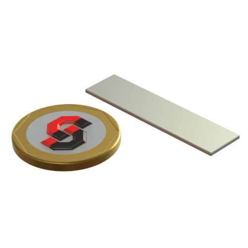 N52 Neodymium magnet block : 40mm L x 10mm W x 1mm T - Supreme Magnets