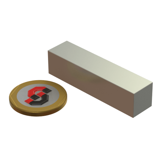 N52 Neodymium magnet block : 50mm L x 12mm W x 12mm T - Supreme Magnets