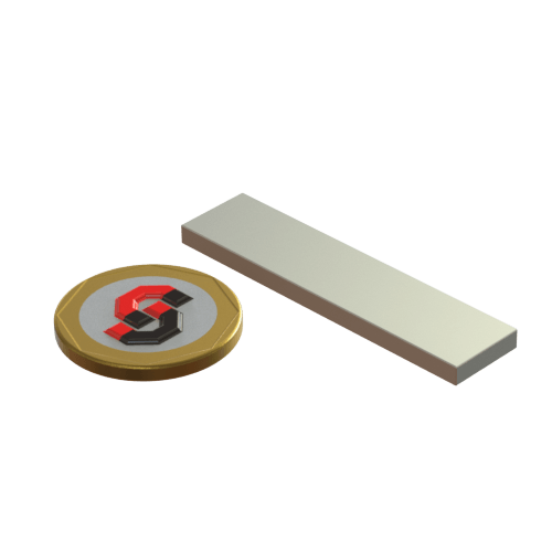 N52 Neodymium magnet block : 50mm L x 12mm W x 3mm T - Supreme Magnets